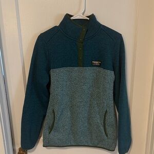 L.L. Bean Women's Teal and Blue Zip-Up Sweater